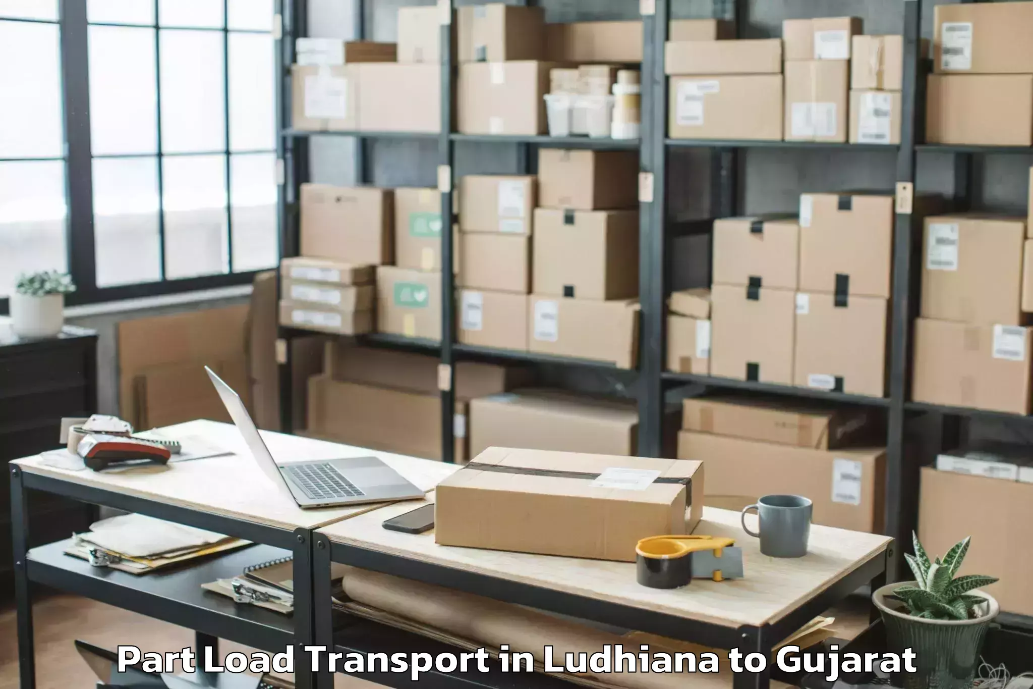 Quality Ludhiana to Vaghodia Part Load Transport